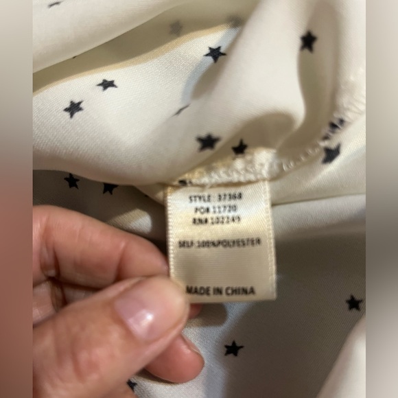 Skies Are Blue Recycled Classic Button Down Blouse Size M - Picture 3 of 10